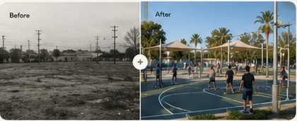 Before and after community revitalization